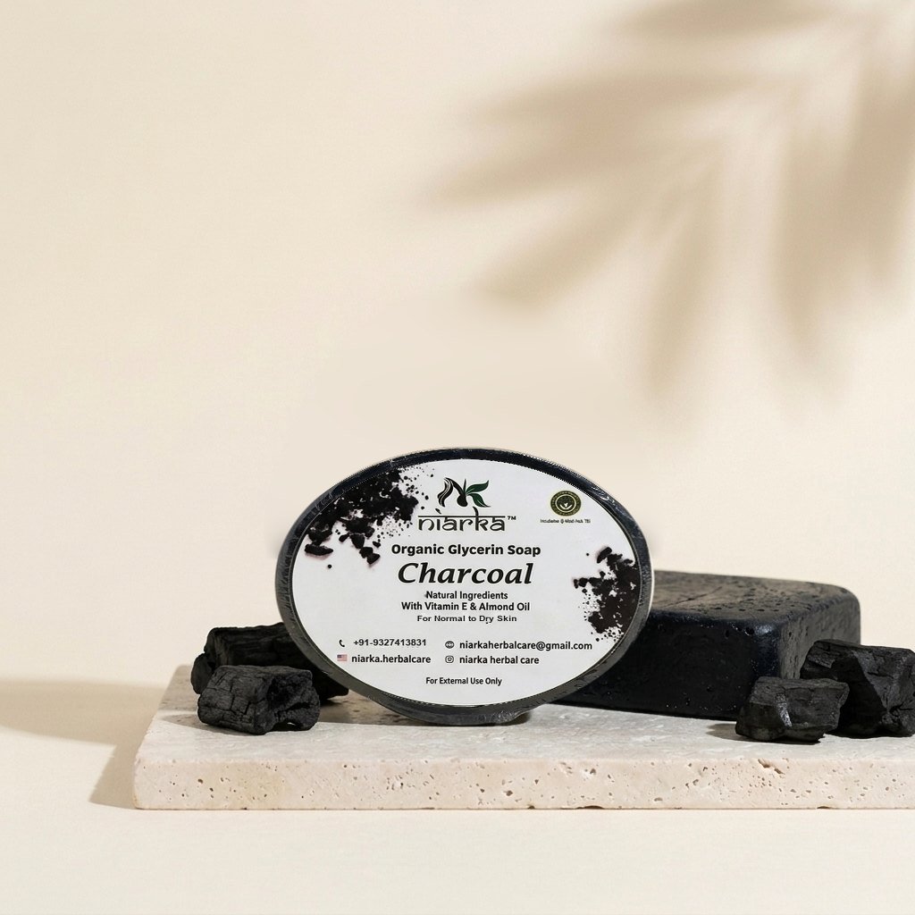 Charcoal Glycerin Soap (Pack of 2) by Niarka Herbal Care