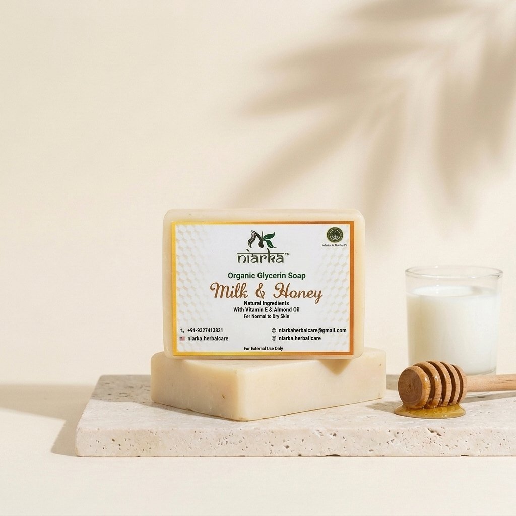 Milk & Honey Glycerin Soap (Pack of 2) by Niarka Herbal Care