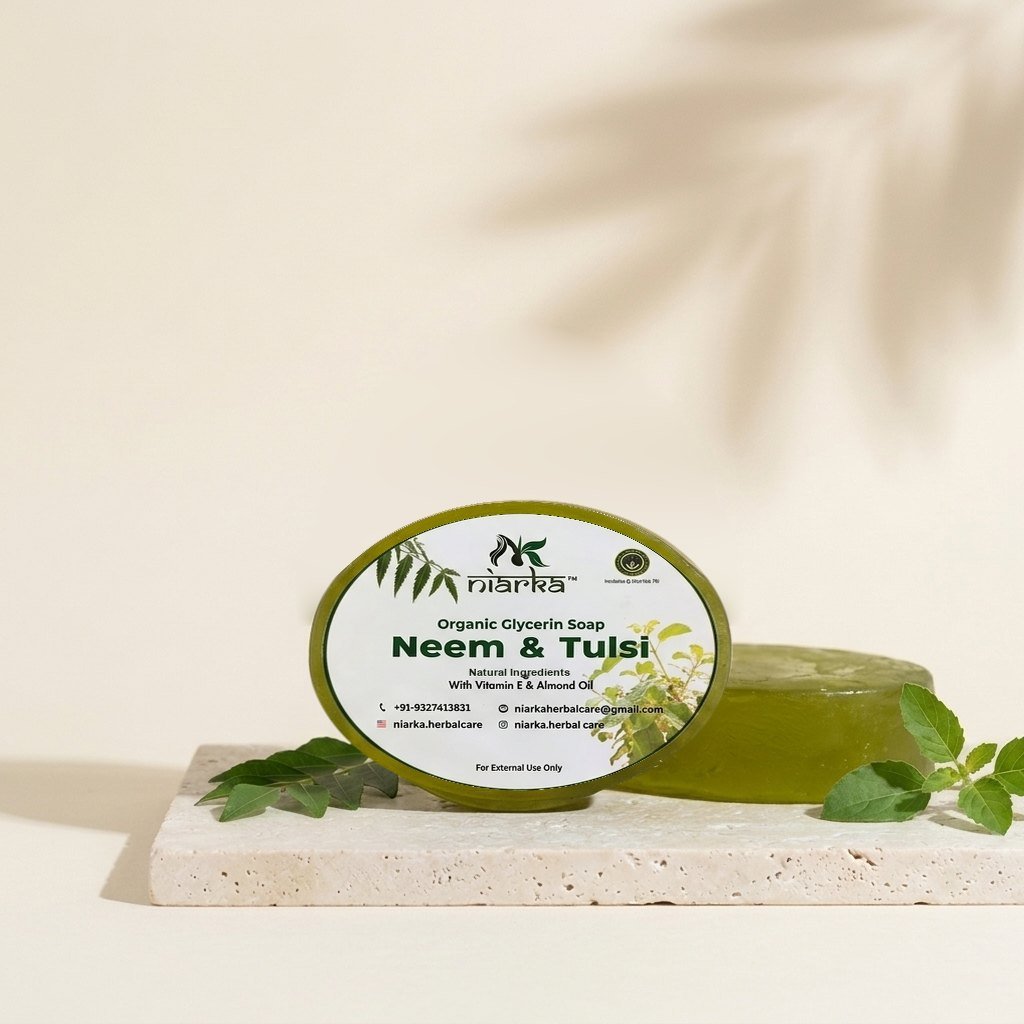 Neem & Tulsi Glycerin Soap (Pack of 2) by Niarka Herbal Care
