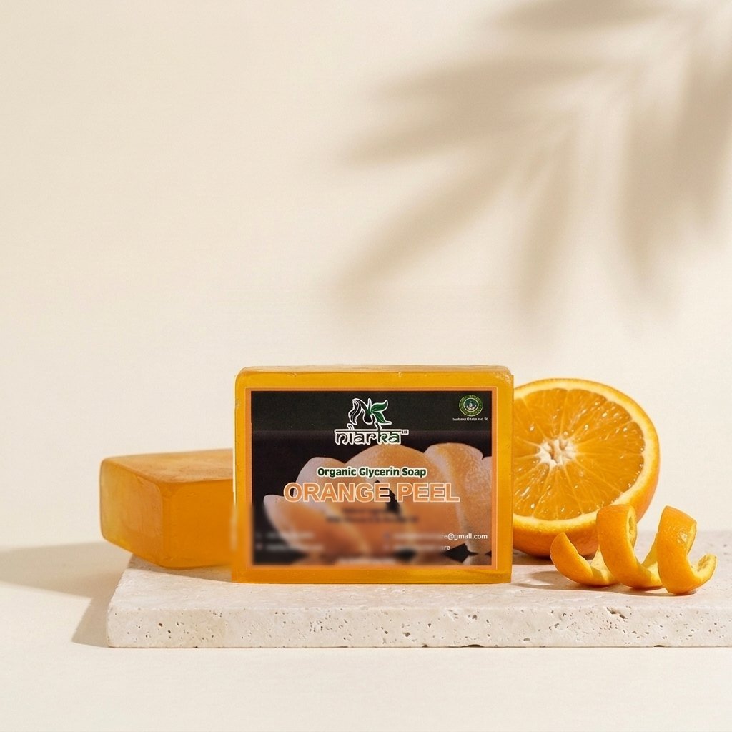 Orange Peel Glycerin Soap (Pack of 2) by Niarka Herbal Care